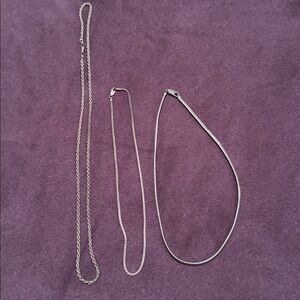 Elegant Silver Chain Necklace Set